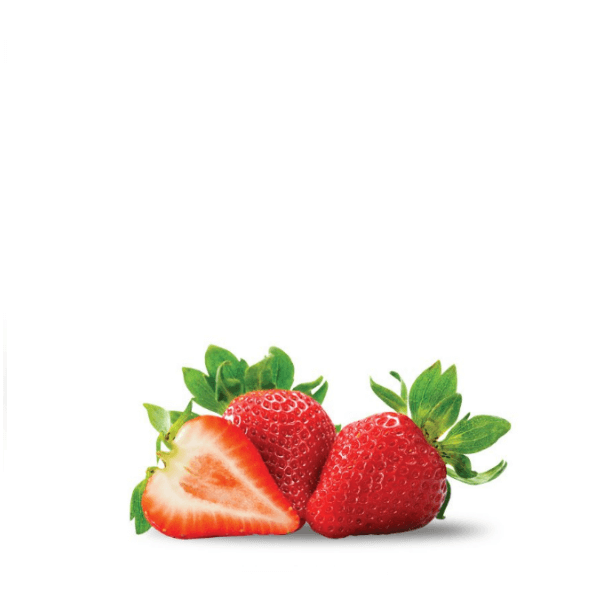 Fresh red strawberries from Driscoll's in a 0.25 kg pack, displayed with green leaves, on a white background.