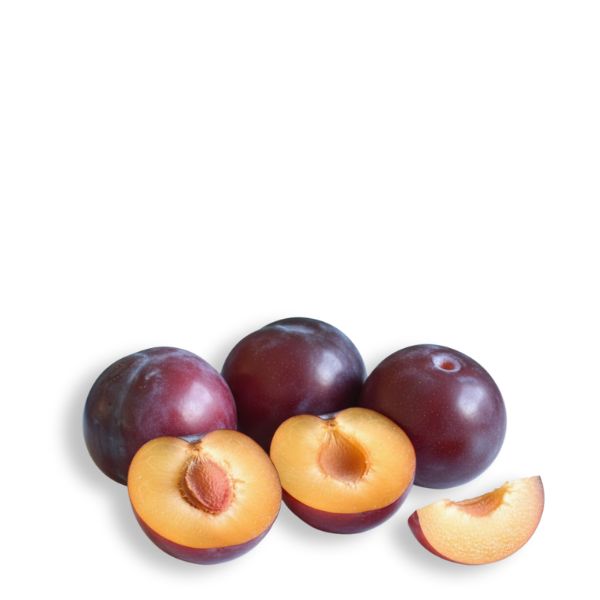 Red plums from Sharbatly in a 1 kg pack, fresh and ripe fruit with smooth skin, displayed in a basket.