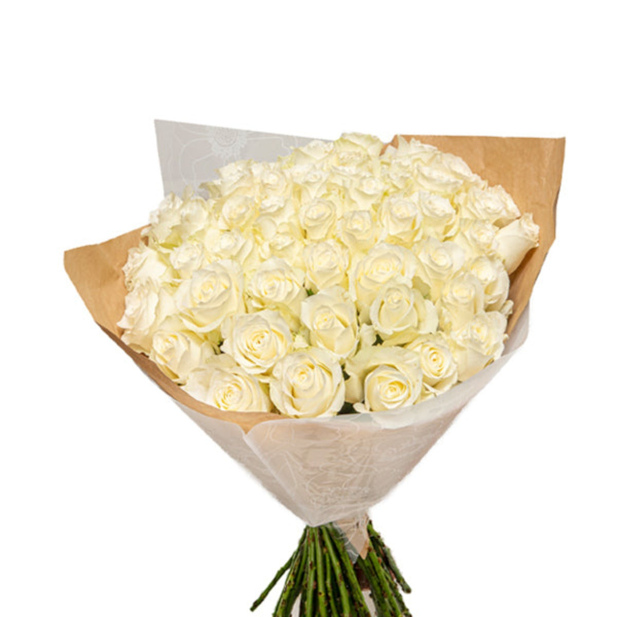ورد | Roses, White, Luxury bouquet 50 Stems | Sharbatly.Club
