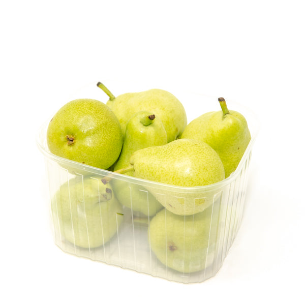 Fresh Pears Sempre from Sharbatly, 1 kg pack, showcasing ripe, juicy pears arranged in a basket.