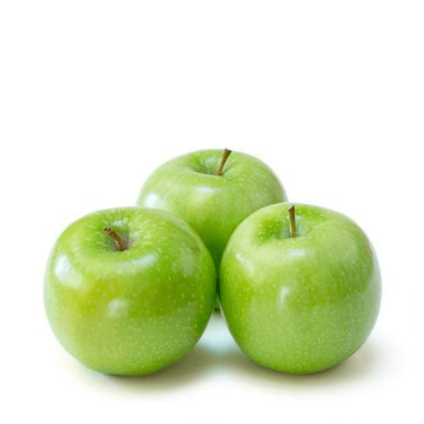 Fresh Granny Smith apples from Sharbatly in a 3 kg carton, showcasing vibrant green skin and crisp texture.