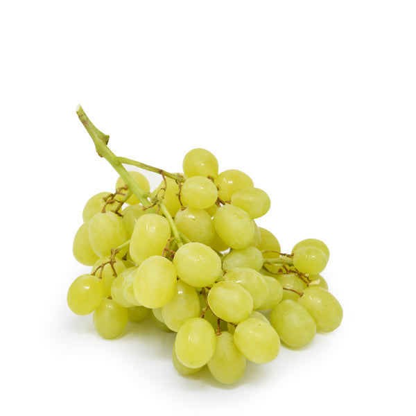 Fresh white seedless Cotton Candy grapes in a 0.5 kg punnet, displayed as a colorful bunch of sweet, seedless grapes.