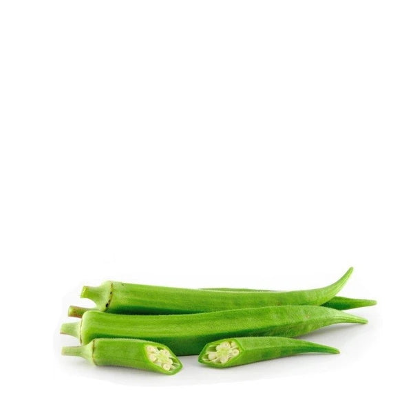Large Kenya okra vegetable in a 0.5 kg pack, fresh green okra pods suitable for cooking or salads.