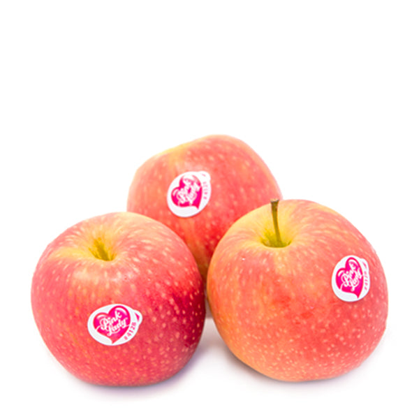 Pink Lady apples from Sharbatly, 1 kg pack, showing fresh, vibrant pink and green apples on a white background.